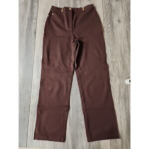 St. John Sports Essentials Burgundy High Rise Dress Pants Size 10